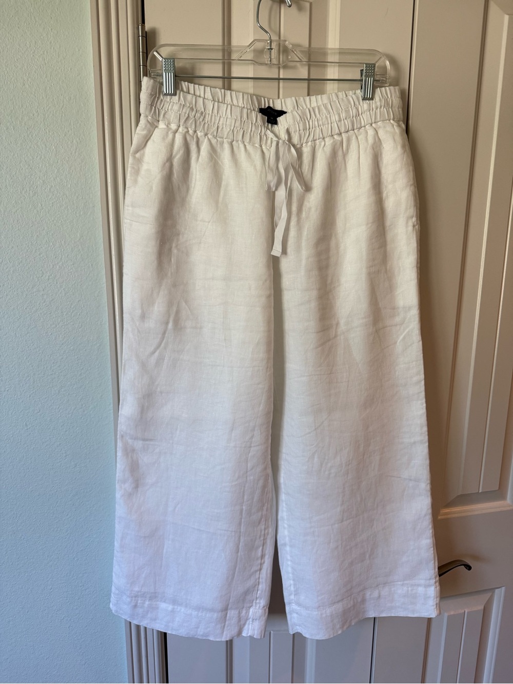 J. Crew White Women’s Linen Drawstring Pants
